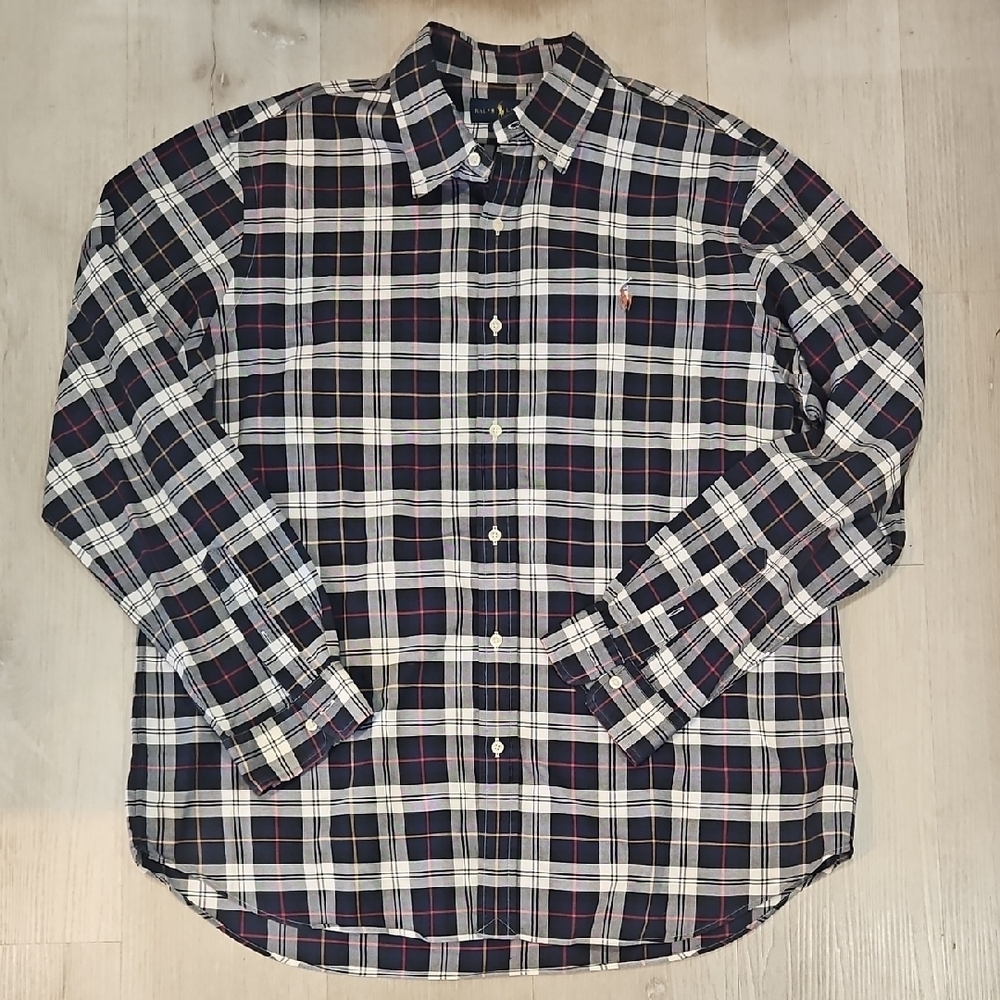 Ralph Lauren Black and White Casual Longsleeve Button Down Shirt Size XXL
